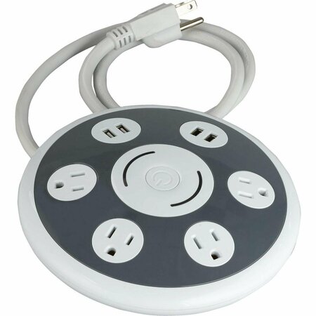 ALL-SOURCE 4-Outlet/4-USB 1800J White & Gray Surge Protector with 3 Ft. Cord LTS-4K-4U